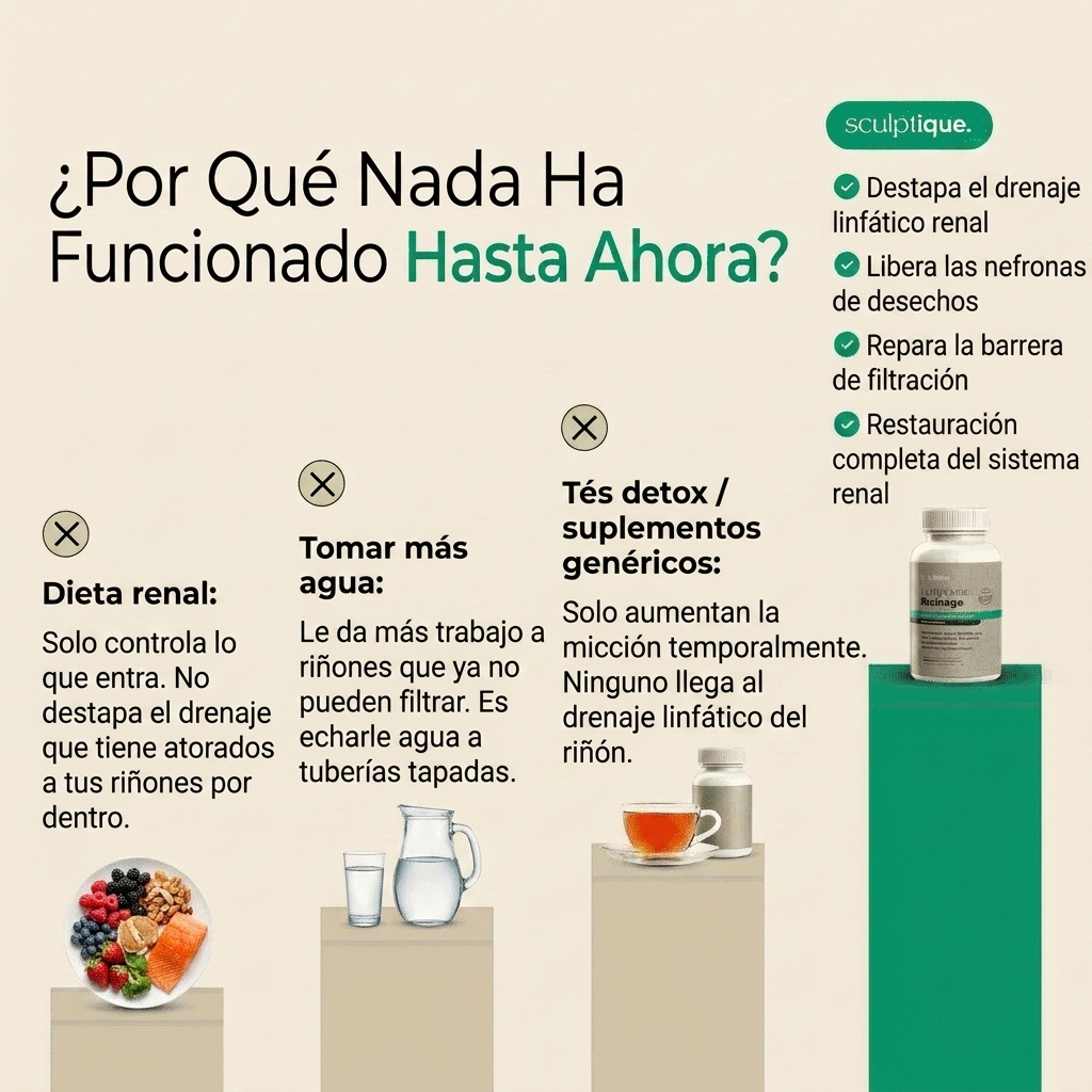 Nueva fórmula de máxima potencia: Cápsulas de drenaje linfático renal de Sculptique™