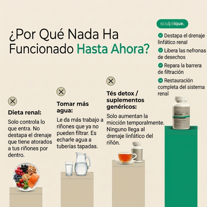 Nueva fórmula de máxima potencia: Cápsulas de drenaje linfático renal de Sculptique™